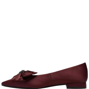 CLARKS WOMENS SENSA15 BELLA FLAT SHOE - BURGUNDY